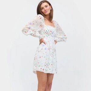 HILL HOUSE THE NAP DRESS Mini Dress Susannah Garrod Veggie Botanical EUC XS